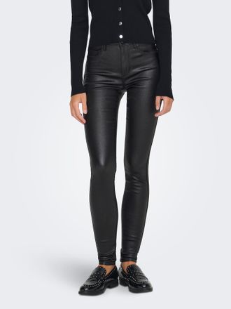 Only Skinny-fit-Jeans ONLY ONLROYAL HW SK COAT SPARKLE DNM BOX, Damen, Gr. XL (42), L&auml;nge 30, schwarz detail:sparkle, Denim/Jeans, Obermaterial: 77% Viskos