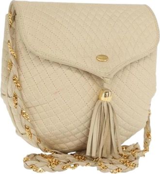 Bally Pre-owned Schoudertas - Dames - Vintage Schoudertas - Beige - ONE Size - Leer - Vintage