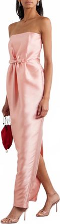 Bernadette Strapless Taffeta Gown In Warm Pink