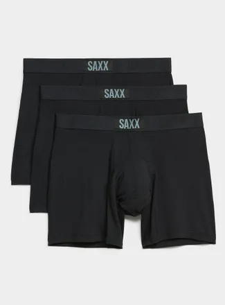 Saxx Mens 5 all-black boxer briefs VIBE SUPER SOFT 3-pack