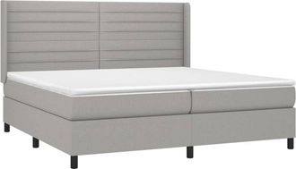 vidaXL Vidaxl - Cama Box Spring Con Colch&oacute;n Tela Y Led Gris Claro 200x200 Cm