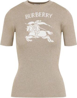 Burberry Sheila Knit Tshit - Dames - T-shirts - Beige - M - Tops