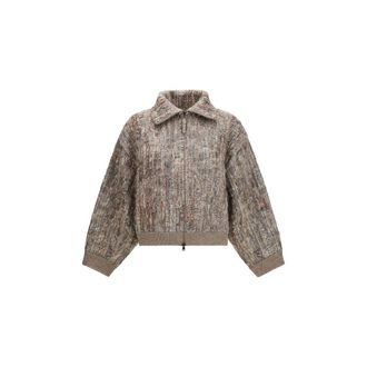 Brunello Cucinelli Beige Mohair Womens Cardigan