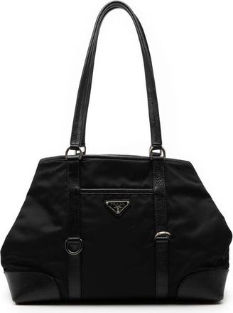 Prada Pre-owned Prada Leather Trimmed Tessuto Tote Q2X0H9M3TCDQARS4