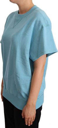Dolce & Gabbana Womens Blue Cotton Short Sleeves Crew Neck Top