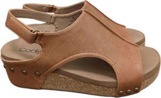 Corkys Footwear Womens Volta Wedge In Cognac Brown