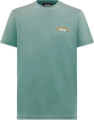 Dsquared2 Groen Heritage Logo T-shirt - Heren - T-shirts - Groen - L - Katoen - Tops