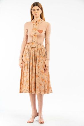 Elisabetta Franchi Beige Wool Casual Womens Dress