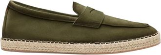 Santoni Carlo Espadrille Loafer - Heren - Loafers - Groen - 39 1/2 EU - Leer - Schoenen