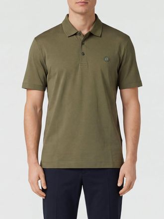 HUGO BOSS Cotton Polo Shirt with Ribbed Collar and Applied Logo