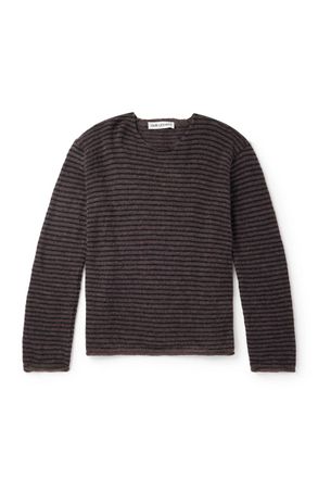 Our Legacy Cropped Striped Alpaca-Blend Sweater