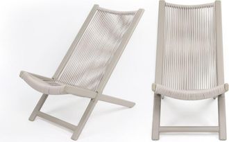 Mobili Rebecca Set de 2 sillas plegables de exterior de aluminio y poliratán gris