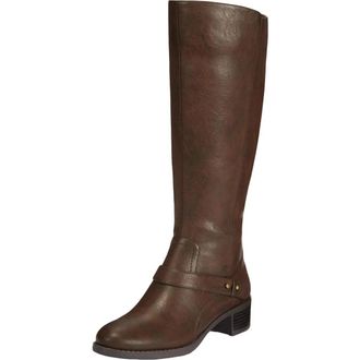 Easy Street Womens Easy Street Jewel 30-9556 Boots Brown Faux Leather Knee-High HAWK794
