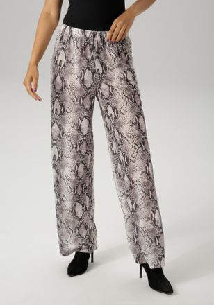 Aniston Schlupfhose ANISTON CASUAL, Damen, Gr. 40, N-Gr, braun (hellbeige, dunkelbraun, braun, hellbraun), Single Jersey, Obermaterial: 100% Polyester, Schlan