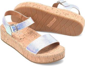 Børn Born Sari BR0035556 Sandals WoSilver Metallic Leather Platform ZOGG1263