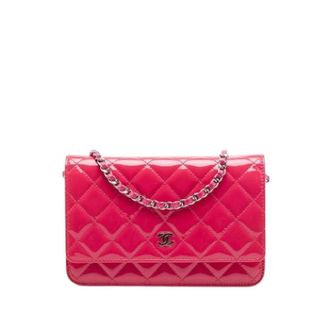 Chanel Pre-owned Wallet on Chain - Dames - Pre-owned - Roze - Maat: ONE Size Leer