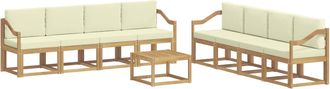 vidaXL Conjunto De Sof&aacute;s De Exterior 9 Uds. Blanco Y Crema Vidaxl