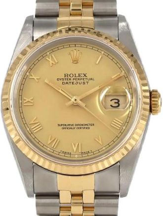Rolex Pre-owned Datejust 16233 - Heren - Vintage Horloges - Geel - ONE Size - Vintage