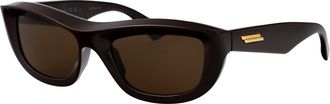 Bottega Veneta Unisex Sunglasses Bv1326s Brown Brown-Brown-Brown Injected Brown/brown/brown