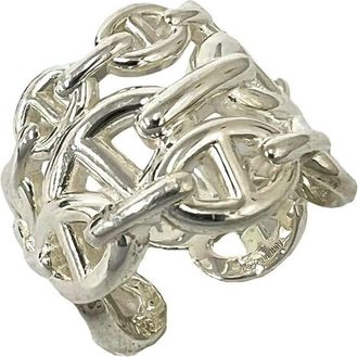 Herm&egrave;s Silver Silver 925 Band Ring (Pre-Owned)