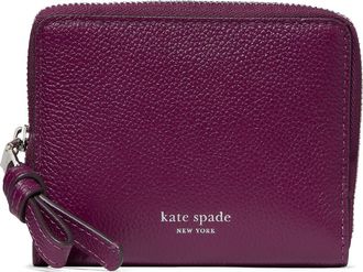 Kate Spade New York loop small pebbled leather zip wallet in Purple Agate at Nordstrom