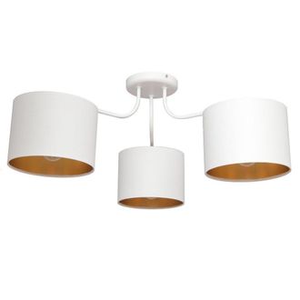 Netlighting Alba Multi Arm Semi Flush Ceiling Light White Gold 65cm
