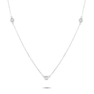 Luxury Bazaar 14K White Gold 0.15ct Diamond Necklace
