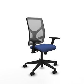 Piqueras y Crespo Silla De Oficina Piqueras Y Crespo Motilla Tela Malla Gris Acentos Azul Marino