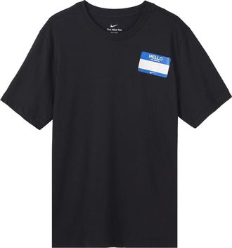 Nike Dri-FIT Back Cartoon Alphabet Pattern Printing Round Neck Breathable Running Short Sleeve Black DO0771-010
