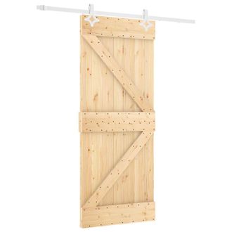 vidaXL Puerta Corredera Natural Y Blanco 80 X 210 Cm Vidaxl