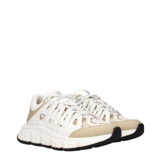 Versace Panelled Mixed-Material Sneaker - White