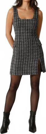 Greylin Tweed Sleeveless Boucle Dress In Navy