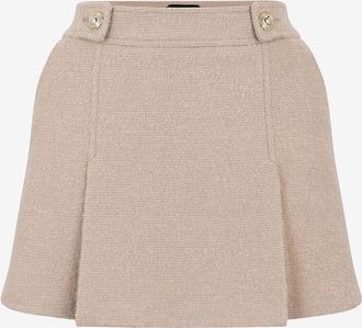 Tom Ford Plissierter Minirock aus Woll- und Seiden-Boucl&eacute;-Tweed