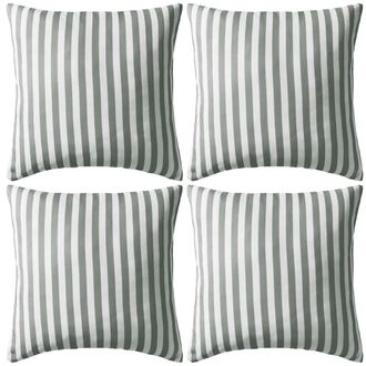 vidaXL Cojines Para Exterior A Rayas 45x45 Cm Gris 4 Unidades Vidaxl