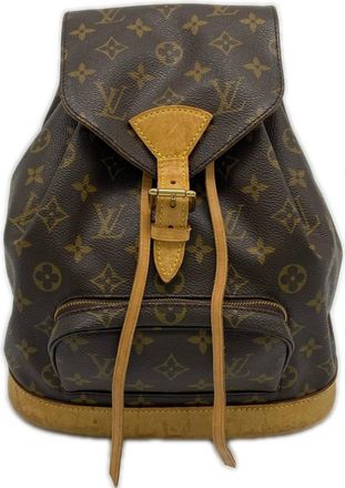 Louis Vuitton Brown Coated Canvas Leather Backpack (Pre-Owned)