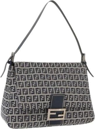Fendi Pre-owned Shoulder Bags, female, Multicolor, Size: ONE SIZE Pre-owned Zucchino Canvas Shoulder Bag