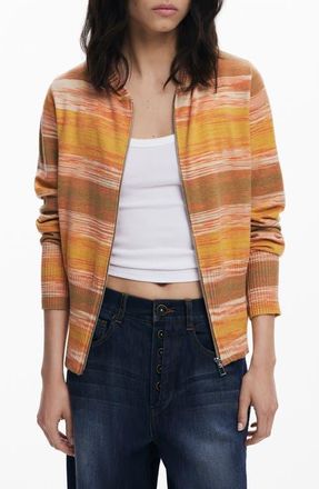 Desigual Space Dye Sweater Hoodie in Orange at Nordstrom, Size X-Large