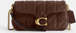 Coach Womens Tabby Chain Crossbody Bag 19 With Quilting in Brown | Suede