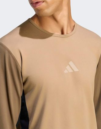 adidas T-shirt base layer sintetica Terrex multicolore color cartone-Marrone