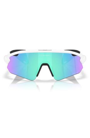 Oakley Stunt Devil Rectangle Sunglasses in Matte White /Prizm Sapphire at Nordstrom