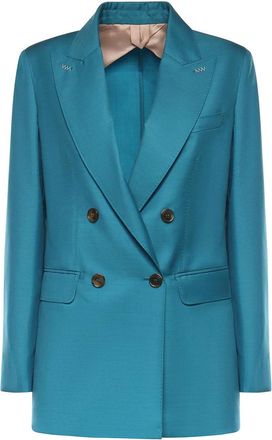 Max Mara Double-Breasted Wool Mohair And Silk Blazer