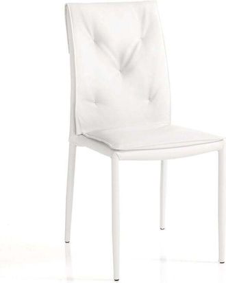 Oresteluchetta Juego De 4 Sillas De Comedor Apilables En Ecopiel Tory - Blanco