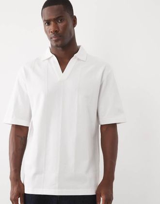 HUGO BOSS HUGO Red - Polo a maniche corte in jersey bianca con scollo a V-Bianco