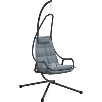 vidaXL Silla Huevo Colgante Manual Antracita 94 X 107 X 196.5 Cm Acero Vidaxl