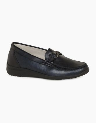 Waldl&auml;ufer Womens Hinata Womens Loafers - Navy Shim Lea - Size: 5.5