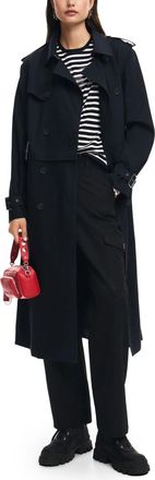 Desigual Blue Cotton Button-Front Jacket with Front Pockets