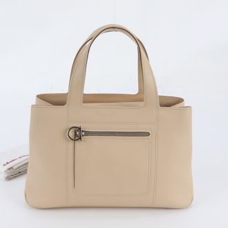 Ferragamo Beige Leather Handbag Tote Bag (Pre-Owned)