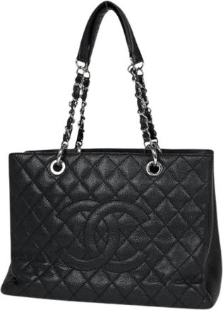 Chanel Pre-owned Vintage Tote Bag - Dames - Vintage Shopper - Zwart - ONE Size - Leer - Vintage
