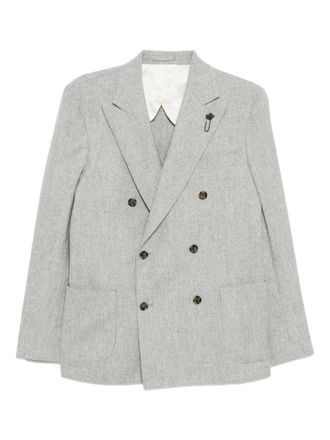 Lardini double-breasted blazer - men - Cashmere/Virgin Wool - 48 - Grey