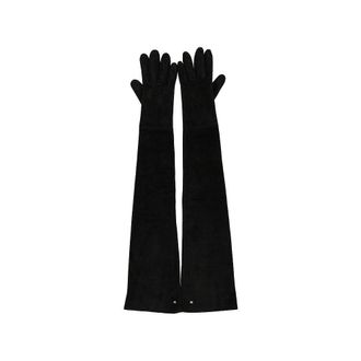 Max Mara Suede leather long gloves Woman 7+